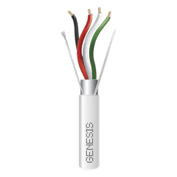 Bobina de 305 Metros (1000 Pies) de Cable 4 x 22 AWG BLINDADO / RISER / Color Blanco / Para Aplicaciones de Audio, Seguridad y Control