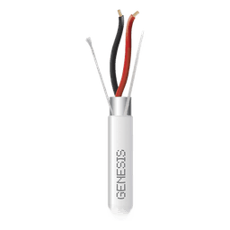 Bobina de 305 Metros (1000 Pies) de Cable 2 x 22 AWG BLINDADO / RISER / Color Blanco / Para Aplicaciones de Audio, Seguridad y Control