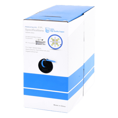 Bobina de Cable de 305 Metros (1000 Pies) Cat6, CM, 24 AWG, Alto Rendimiento, ETL, UL, Color Azul, Super Flexible, para Aplicaciones de Videovigilancia, Video HD, y Redes de Datos. Uso Interior