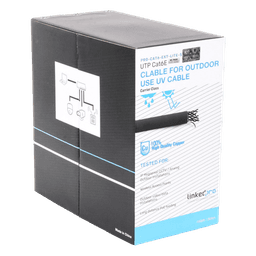 Bobina de Cable 305 Metros (1000 Pies) Cat6, 24 AWG, Climas Extremos, Color Negro, Sin Blindar, para Intemperie