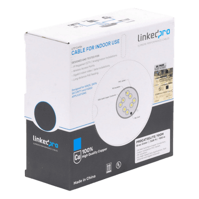 Bobina de Cable / Cat5e / 24 AWG / 100 m (328.08 ft) / UL / Interior / Gris
