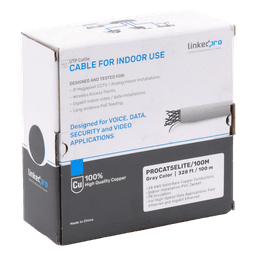 Bobina de Cable / Cat5e / 24 AWG / 100 m (328.08 ft) / UL / Interior / Gris