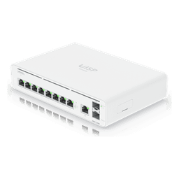 Consola Gateway-Switch / 8 Puertos LAN GbE RJ45 / 2 Puertos SFP+ 10G / Router WAN 1GbE / Rendimiento 8,500 Mbps / SSD 128 GB / Montaje Rack 1U