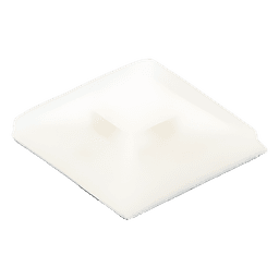Montaje-Sujetador Adhesivo STRONGHOLD de 4 Vías de 1" x 1" x 1/4", Color Natural,  Nylon 6.6 Retardante de Llamas V-2, Paquete de 100pz