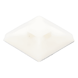 Montaje-Sujetador Adhesivo STRONGHOLD de 4 Vías de 1" x 1" x 1/4", Color Natural,  Nylon 6.6 Retardante de Llamas V-2, Paquete de 100pz