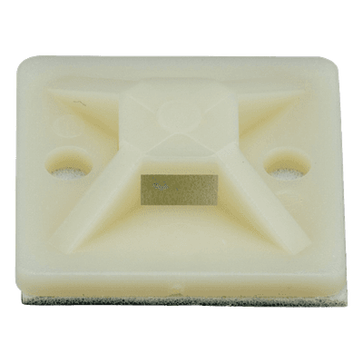 Montaje-Sujetador Adhesivo STRONGHOLD de 4 Vías de 3/4" x 3/4" x 1/4", Color Natural,  Nylon 6.6 Retardante de Llamas V-2, Paquete de 100pz