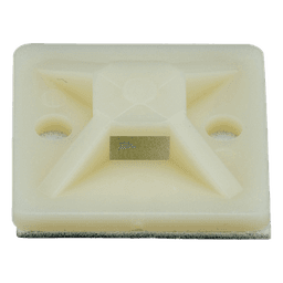 Montaje-Sujetador Adhesivo STRONGHOLD de 4 Vías de 3/4" x 3/4" x 1/4", Color Natural,  Nylon 6.6 Retardante de Llamas V-2, Paquete de 100pz
