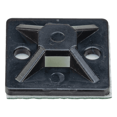 Montaje-Sujetador Adhesivo STRONGHOLD de 4 Vías de 1" x 1" x 1/4", Color Negro,  Nylon 6.6 Retardante de Llamas V-2, Paquete de 100pz