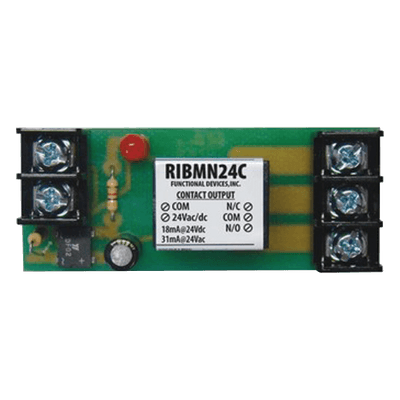 Relevador de control piloto SPDT de montaje en riel de 2.75 pulgadas, bobina 24 VAC/CD, contactos de 15 A