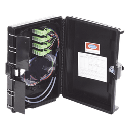 Caja de Empalme para Fibra Óptica / 24 Fusiones / 16 Puertos Drop FTTx / IP65 / Splitter 1x16 SC/APC / -40°C a +85°C