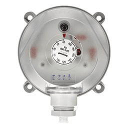 Presostato diferencial de presión ajustable para aire, montaje en ducto, rango 40-400 Pa, para monitoreo de filtros y ventiladores HVAC