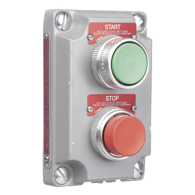 Cubierta para Estación de Control con 2 Botones Pulsadores de Arranque y Paro.