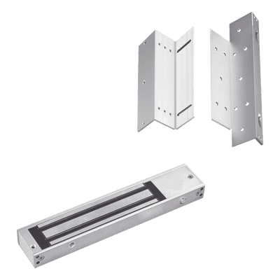 Kit para control de acceso incluye Chapa magnética de 600Lbs / Montajes L y Z 