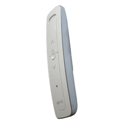 Control remoto 1 canal para motores de persiana Somfy con señal inalámbrica, instrucciones: sube, baja y detener, con posición favorita programada.