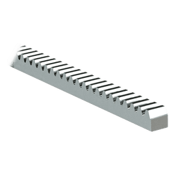 Cremallera Cuadrada / 22 x 22 mm / Módulo 6 / 3000 kgf / Acero Galvanizado / Tramos 1 m (3.3 ft)