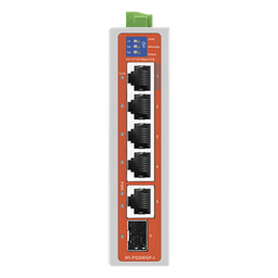 Switch Industrial / 4 Puertos 10/100 Mbps con PoE 802.3af/at / 2 Puertos Uplink Gigabit (1 Rj45 - 1 SFP) / PoE Hasta 250 m 