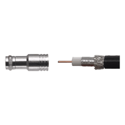 Conector F Macho de Compresión / Cable Coaxial RG-11 / 75 Ohm / Montaje por Compresión