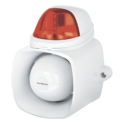 Sirena Estroboscópica Autónoma / 115 dB / IP65 / 12 Vcd / Audio MP3/WAV / Megafonía 20 W / Doble Entrada de Alarma