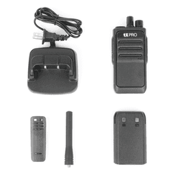 Radio Portátil Analógico UHF / 2W / 16 Canales / 400-470 MHz / VOX Manos Libres / Batería 6-8 hrs / Uso Inmediato