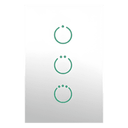 (ZWAVE) Interruptor On/Off panel táctil touch inalámbrico Zwave Plus 3 botones. Compatible con Hubitat HC8, Álula  M2M, otro 