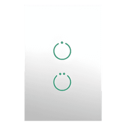 (ZWAVE) Interruptor On/Off panel táctil touch inalámbrico Zwave Plus 2 botones. No requiere cable neutro, Compatible con Hubitat HC8, Álula  M2M, otros 