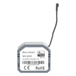 Micromódulo On/Off Z-Wave 700 / 1 Circuito / Doble Control / 85-260V AC / 10A / 44x38x17 mm
