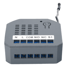 Micromódulo On/Off Z-Wave / Alimentación Universal 85-260V AC / Frecuencia 908.4 MHz / Contacto Seco 250V/3A / Compacto 44x38x17 mm (1.73x1.50x0.67 in)