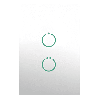 (ZWAVE) Interruptor On/Off panel táctil touch inalámbrico Zwave Plus 2 botones. Compatible con Hubitat HC8, Álula  M2M, otro 