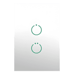 (ZWAVE) Interruptor On/Off panel táctil touch inalámbrico Zwave Plus 2 botones. Compatible con Hubitat HC8, Álula  M2M, otro 
