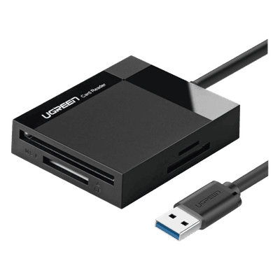 Lector de Tarjetas USB-A 3.0 / 4 en 1 / CompactFlash / SD / MemoryStick / TransFlash / 5 Gbps / Hasta 2 TB / Cable 15 cm