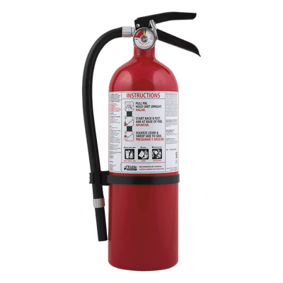 Extintor desechable multipropósito de polvo químico seco para fuegos clase A, B y C, uso en garage y taller, cilindro blanco, paquete de 4 piezas de 5.5 lb