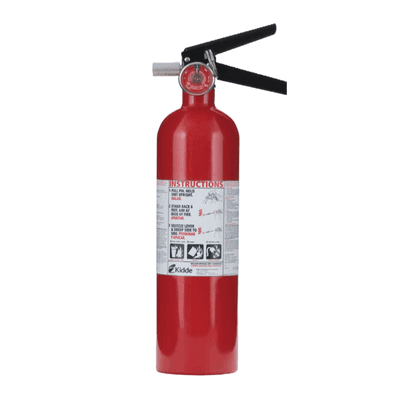 Extintor recargable de polvo químico seco multipropósito para fuegos clase A, B y C, 2.6 lb, con soporte de pared, paquete de 6