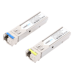 Transceptores Ópticos Industriales Bidireccionales SFP (Mini-Gbic) / Monomodo 1310 & 1550 nm / 1.25 Gbps / 1000BASE-BX / Conector LC/UPC Simplex / DDM / Hasta 5 km / 2 Piezas