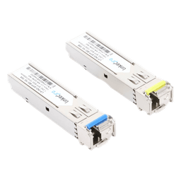 Transceptores Ópticos Industriales Bidireccionales SFP (Mini-Gbic) / Monomodo 1310 & 1550 nm / 1.25 Gbps / 1000BASE-BX / Conector LC/UPC Simplex / DDM / Hasta 10 km / 2 Piezas