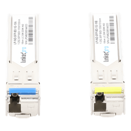 Transceptores Ópticos Industriales Bidireccionales SFP (Mini-Gbic) / Monomodo 1310 & 1550 nm / 1.25 Gbps / 1000BASE-BX / Conector LC/UPC Simplex / DDM / Hasta 10 km / 2 Piezas