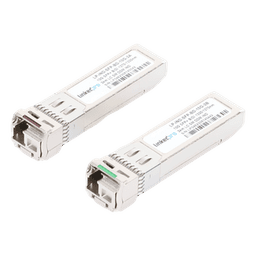 Transceptores Ópticos Industriales Bidireccionales SFP+ (Mini-Gbic) / Monomodo 1270 & 1330 nm / 10 Gbps / 10GBASE / Conector LC/UPC Simplex / DDM / Hasta 3 km / 2 Piezas
