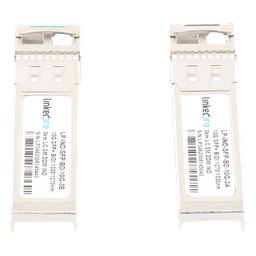 Transceptores Ópticos Industriales Bidireccionales SFP+ (Mini-Gbic) / Monomodo 1270 & 1330 nm / 10 Gbps / 10GBASE / Conector LC/UPC Simplex / DDM / Hasta 3 km / 2 Piezas
