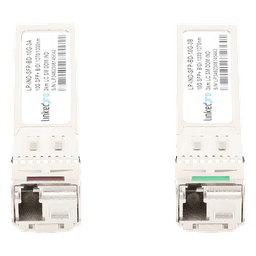 Transceptores Ópticos Industriales Bidireccionales SFP+ (Mini-Gbic) / Monomodo 1270 & 1330 nm / 10 Gbps / 10GBASE / Conector LC/UPC Simplex / DDM / Hasta 3 km / 2 Piezas