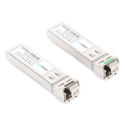Transceptores Ópticos Industriales Bidireccionales SFP+ (Mini-Gbic) / Monomodo 1270 & 1330 nm / 10 Gbps / 10GBASE / Conector LC/UPC Simplex / DDM / Hasta 3 km / 2 Piezas