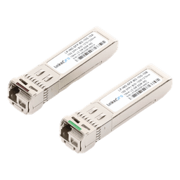 Transceptores Ópticos Industriales Bidireccionales SFP+ (Mini-Gbic) / Monomodo 1270 & 1330 nm / 10 Gbps / 10GBASE / Conector LC/UPC Simplex / DDM / Hasta 10 km / 2 Piezas