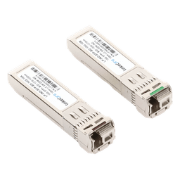 Transceptores Ópticos Industriales Bidireccionales SFP+ (Mini-Gbic) / Monomodo 1270 & 1330 nm / 10 Gbps / 10GBASE / Conector LC/UPC Simplex / DDM / Hasta 10 km / 2 Piezas