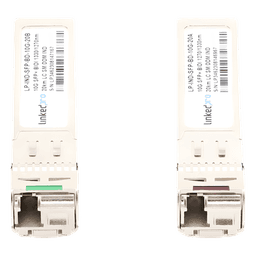 Transceptores Ópticos Industriales Bidireccionales SFP+ (Mini-Gbic) / Monomodo 1270 & 1330 nm / 10 Gbps / 10GBASE / Conector LC/UPC Simplex / DDM / Hasta 20 km / 2 Piezas