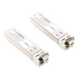 Transceptores Ópticos Industriales Bidireccionales SFP+ (Mini-Gbic) / Monomodo 1270 & 1330 nm / 10 Gbps / 10GBASE / Conector LC/UPC Simplex / DDM / Hasta 20 km / 2 Piezas