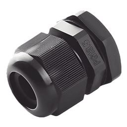 Conector Tipo Glándula / Cable 6-12 mm / Rosca 20.2 mm (51/64') / Plástico Negro / Uso Industrial