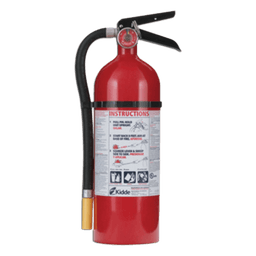 Extintor recargable de polvo químico seco multipropósito para fuegos clase A, B y C, 5.5 lb, con soporte de pared, paquete de 6