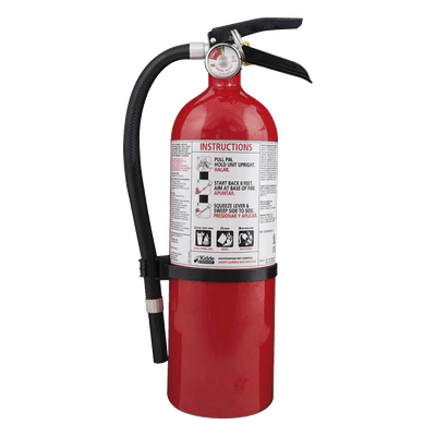 Extintor desechable de polvo químico seco multipropósito de 4 lb para fuegos clase A, B y C, uso residencial