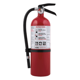 Extintor desechable de polvo químico seco multipropósito de 5.5 lb para talleres y garajes, cilindro blanco