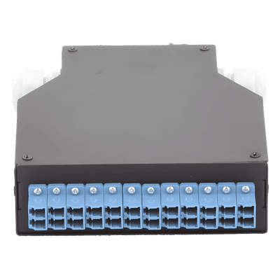 Distribuidor de Fibra Óptica / Riel DIN / 12 Acopladores LC/UPC Duplex / Monomodo / 24 Fusiones / 4 x 12.6 x 14.2 cm (1.57 x 4.96 x 5.59 in)