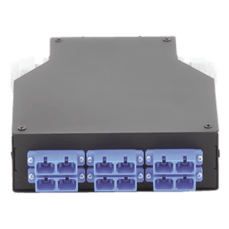 Distribuidor de Fibra Óptica / Riel DIN / 6 Acopladores SC/UPC Dúplex Monomodo / Charola 24 Fusiones / IP67 / 4x12.6x14.2 cm