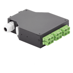 Distribuidor de Fibra Óptica / Riel DIN / 6 Acopladores SC/APC Dúplex Monomodo / Charola 24 Fusiones / 1.57 x 4.96 x 5.59 in